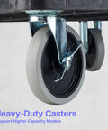 Heavy-duty wheels for Extra Large Two Shelf Utility Cart With Heavy Duty Wheels 500 Pounds Capacity Rolling Tool Cart For Warehouses Industrial Settings Auto Garages And More Black 45.5 X 24.5 Inches