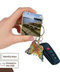 Outrigger Canoe Key Chains Set Of 6 Moorea French Polynesia Scene Heavy Duty Plastic With High Gloss Finish attached to car keys