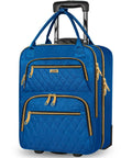 Underseat Carry On Luggage With Wheels, Lightweight Personal Item Size Suitcase For Men And Women, Blue, Easy Glide Handle