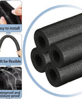 24 Pcs 3.3 Feet Foam Pipe Insulation Covers Pre Slit Black 1 Inch Thick Water Pipe Tubing Insulation For Outdoor Winter