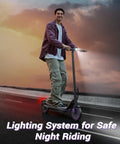 Grab Your Foldable Electric Scooter For Smooth Adult Commutes Featuring A Badass 500W Motor Super Long 40 Mile Range with lights.