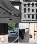 Badass Heavy Duty Nylon Push Pin Rivet Fastener Kit With Dope Assortment Of Retainer Clips and Pry Bar Tool used in car trim applications.