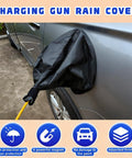 Slick EV Charger Plug Port Cover With Heavy Duty Waterproof Seal All Weather Protection Against Rain Sun And Snow Shields Your Tesla And Sweet Electric Rides From Dust Debris Silver, black charging gun rain cover with magnetic attachment.