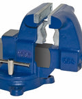 Tradesman Series 55C 5.5 Inch Industrial Grade Bench Vise With Reversible Smooth Or Serrated Jaws And Steel Grooved Pipe Jaws