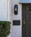 Outdoor Wall Mount Mailbox With Flag Kit And 0 To 9 Number Stickers, Galvanized Steel Rustproof Post Box for Exterior Use beside door