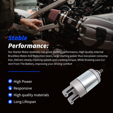 Starter Motor Assembly For Yamaha YZF R6 YZF R6S And FZ6 1999-2009 Replacement Part 5EB-81890 5EB-81890-00-00 519-CSM2206O Direct Fit Plug-and-Play Easy Install High-Quality Start-Up Upgrade