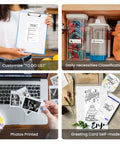 Portable Mini Sticker Printer With Bluetooth Inkless Thermal Technology, 3 Roll Paper Pack, Pocket Label Maker in use