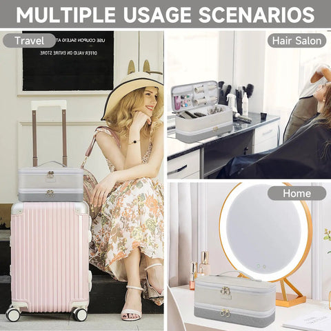 Woman with suitcase, Two Layer Travel Hair Tool Case For Dyson Airwrap Styler And Supersonic Dryer Fits Shark Flexstyle FlexFusion Glam