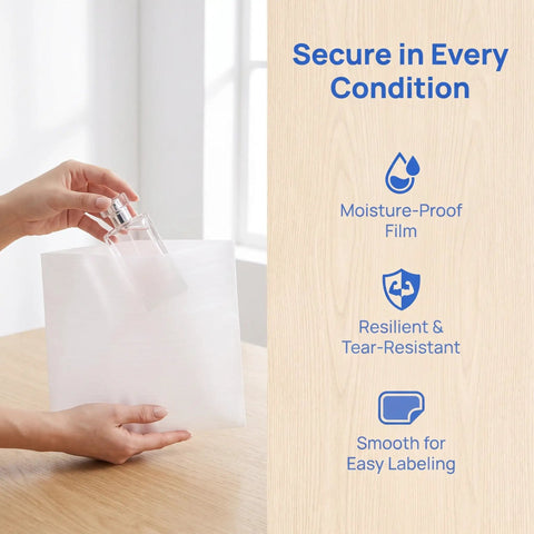 100 Piece Foam Pouches For Fragile Dishes And Glassware, Double Sided Cushioning Sleeves Protect Cups Mugs And Bowls During Moving, Shipping Or Storage, 11.8 Inch Square Foam Wraps For Breakable Tableware. White EPE foam pouch shown holding a glass bottle