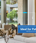 Programmable Digital Timer Switch For Lights, Fans, And Motors With Simple Setup, 7 Day Scheduling shown installed on patio wall.