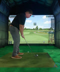 Solid Hit Different Golf Simulator Wall Padding Set High Density Acoustic Foam Panels Wrapped In Durable Pu Leather Faceplate in use