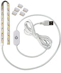 Slick 12 Inch Cut To Fit Led Light Strip With 18 Darn Bright Cool White Bulbs And Smart Touch Dimmer, USB power cord included.
