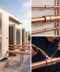 Premium Quarter Inch Straight Copper Pipe Fittings And Heavy Duty Couplings For Reliable Plumbing Repairs And Home Diy Projects Kickass Tubing Connectors installed on HVAC units.