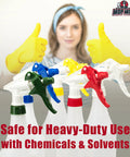 Skip The Flimsy Jugs And Load Up On These Chemical Resistant Spray Bottles 32 Oz Five Pack Heavy Duty Industrial Trigger Sprayer For Auto Detailing And Professional Cleaning with colored nozzles and gloves