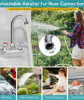 Leak Free Commercial Hand Sink Faucet With 4 Inch Center Wall Mount, Three And A Half Inch Gooseneck Spout in outdoor use