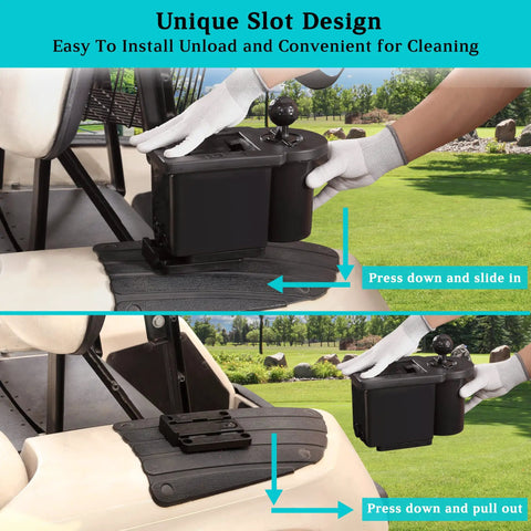 Universal Golf Cart Ball Washer And Club Head Cleaner Kit For Yamaha EZGO Club Car Star EV with detachable bracket installation