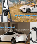 EV Charger Holder Wall Mount For SAE J1772 Cables, Nozzle Holster Dock, outdoor car charging cable organized