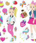 Jojo Siwa Cartoon Peel And Stick Wall Decals Set Of 31 Removable Repositionable Kids Room Decor Made In USA for smooth surfaces