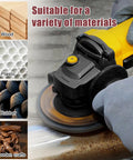 14 Piece Wood Carving Disc Set For 4 Inch Or 4 And A Half Inch Angle Grinders Includes Chainsaw Disc 12 Tooth Shaping Disc 60 And 80 Grit Flap Wheels Five Eighth Inch Adapters Universal Wrench For Cutting Grinding Shaping And Sanding used on various materials including wood, plastic, rubber, and crafts.