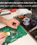 Lead Free Solder Paste Sn64.7 Bi35 Ag0.3 20G No Clean Medium Temp For SMD SMT IC LED PCB Repairs, hand repairing PCB