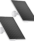 Two Pack 9W Solar Panels IP65 Waterproof Charger Kit with 10 Foot USB C Cable and Micro USB Adapters for Outdoor Cameras Smartphones