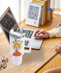 8 Pack 40 Oz Sublimation Tumbler With Handle Blank Insulated Large Travel Cup Stainless Steel For DIY Craft Heat Press Print