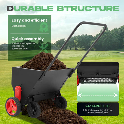garden grass seed spreader Lawn Drop Spreader With Handle ✓ Garden Seeder Push Cart