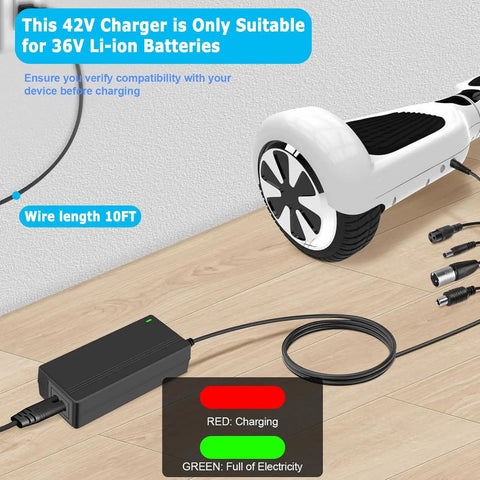 42V 2A Replacement Charger For 36V Li Ion Batteries 5 In 1 Universal Scooter Charger With Five DC Outputs Plug And Play No Fuss Power Adapter For E Scooters And E Bikes Compatible With Gotrax Jetson Swagtron Segway Razor Ninebot