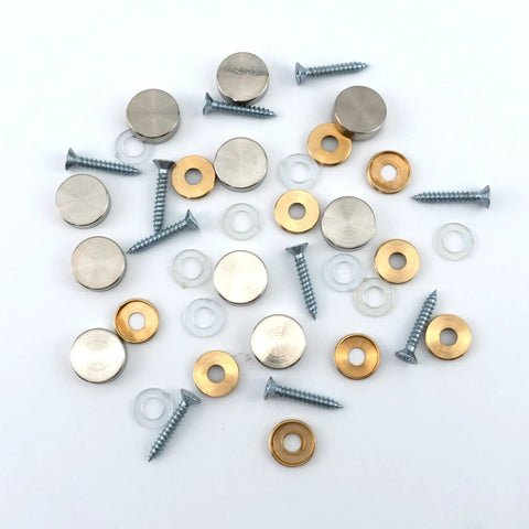 Straight Up Premium Stainless Steel Decorative Screw Covers Smooth Brushed Finish 16 Mm Hidden Mirror Screws Rust Proof Concealed Fasteners Walls And Furniture 10 Pack array of screw covers and fasteners