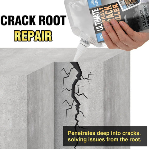 3.3 Lb Self Leveling Asphalt Crack Filler For Driveways And Roads being applied to deep concrete crack