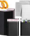 All In One Trading Card Shipping Protector Kit With 200 Precut Card Inserts, 100 Poly Bubble Mailers, 2 Black Masking Tape Rolls.