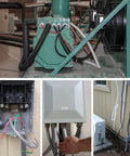 Installed Liquid Tight Conduit Kit Half Inch 25 Foot Flexible Non Metallic Electrical Conduit with connectors in outdoor setting