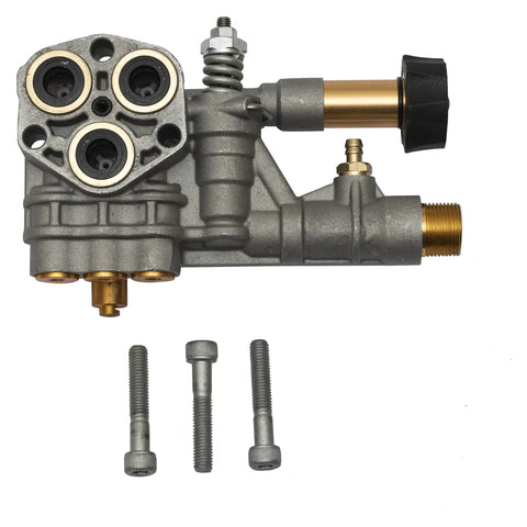 Manifold Replacement Kit For Axial Cam Pressure Washer Pumps 510020 And 520006 OEM Tech Compatible, metal parts shown