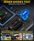 All In One LCR P1 Transistor Tester And SMD Component Analyzer displays Zener diodes test interface.