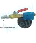 Close-up of Pneumatic Fluid Extractor Drainer For Automotive Brake, Clutch, And Power Steering Fluids with quick coupler view.