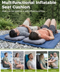 Go-To Self-Inflating Seat Cushion For Travel And Outdoors in use for different activities like camping and air travel.