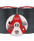 200 Pack Four and a Half Inch Cut Off Wheels With Seven Eighths Inch Arbor, displayed in two stacks, for Angle Grinder and Die Grinder use.