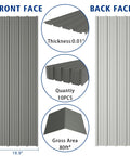 Wide Corrugated Metal Panels for Roofing and Siding, 61.02 by 18.9 inches, galvanized grey, 10 pack, 80 sq ft, front and back faces shown