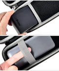 Hard Travel Power Bank Case For Anker USB C Portable Chargers 737 735 736 717 with half mesh pocket and elastic strap.