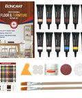 Wood Furniture Repair Kit With 12 Color Wood Filler Pastes For Fixin Scratches And Cracks On Doors Floors Tables And Cabinets Includes Putty Scrapers Sandpaper Brushes And Mixing Guide
