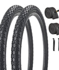 Two Pack Beach Cruiser Bike Tires 26x2.125 With Inner Tubes And Tire Levers, Durable Rubber, in set with tread design