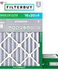 16x20x4 MERV 8 Pleated HVAC Filter 2-Pack For Home Comfort Electrostatic Dust And Allergy Defense Replacement For Furnace Air Conditioner And Heat Pump Actual Size 15.50 X 19.50 X 3.63 Inches