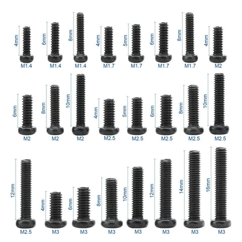 650 Piece Laptop Screw Kit For Replacement And Repair With Miniature Screws In M1.4 M1.7 M2 M2.5 And M3 Sizes Pan Head Phillips Fasteners