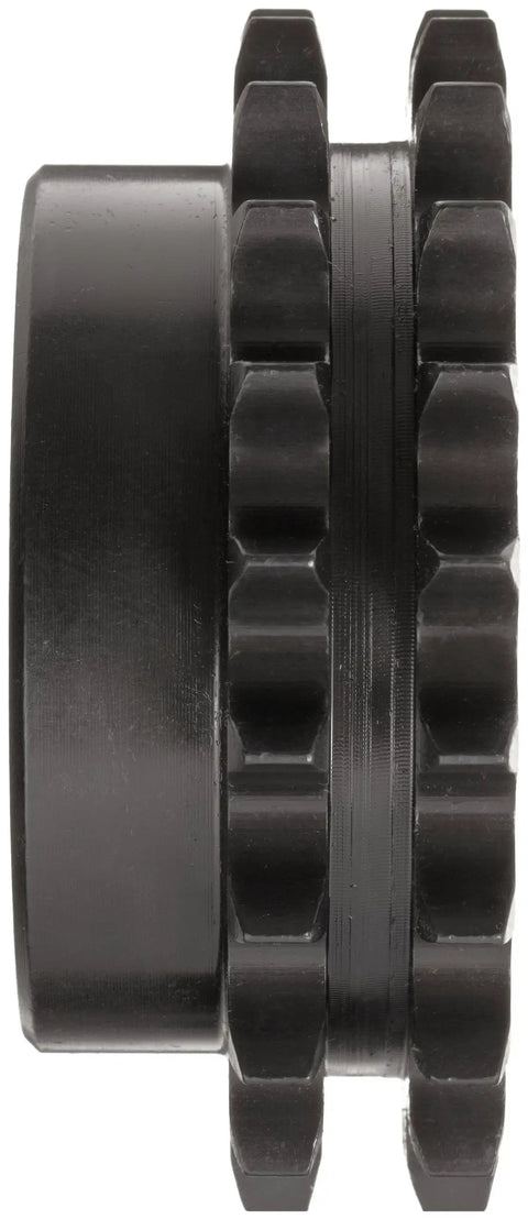 Heavy Duty Double Strand Roller Chain Sprocket Built Tough With Precision Type B Hub For 10B Chains Featuring 48 Teeth, side view.