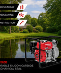 Top Shelf 2 Inch Gas Powered Water Pump Delivering A Badass 164 Gpm High Volume Flow With Heavy Duty Debris Strainer for agricultural use.