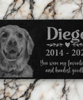 Personalized Pet Memorial Stone With Photo For Dogs And Cats Custom Headstone And Garden Marker With Image For Remembrance Engraved Puppy And Kitten Memorial Plaque For Cremation