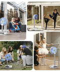 20000mAh Portable Fan With Battery, 8 Inch Oscillating Fan in various settings, indoor and outdoor use, camping and dance studio