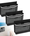 3 Pack Boat Storage Mesh Bags Self Adhesive Marine Caddy Organizer With Reflective PVC Mesh Waterproof No Drill Install for decks
