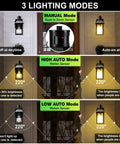 Diagram showing the Porch Light With GFCI Outlet and Dusk to Dawn Motion Sensor, Outdoor Lights With 3 Modes, Weatherproof Exterior Fixtures