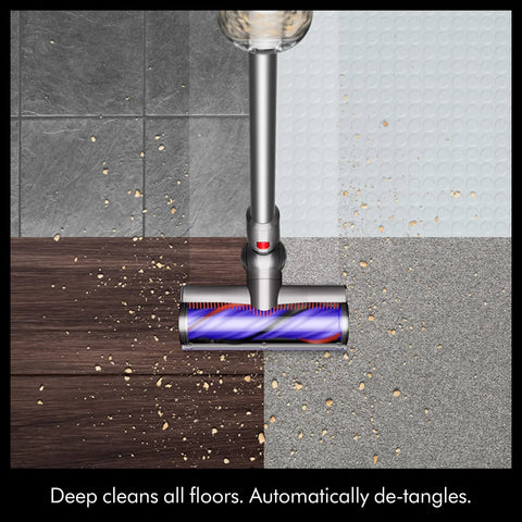 Cordless Vacuum With Motorbar Cleaner Head For Hardwood Floors And Carpets, Detangles Hair, Converts To Handheld, 100AW Suction
